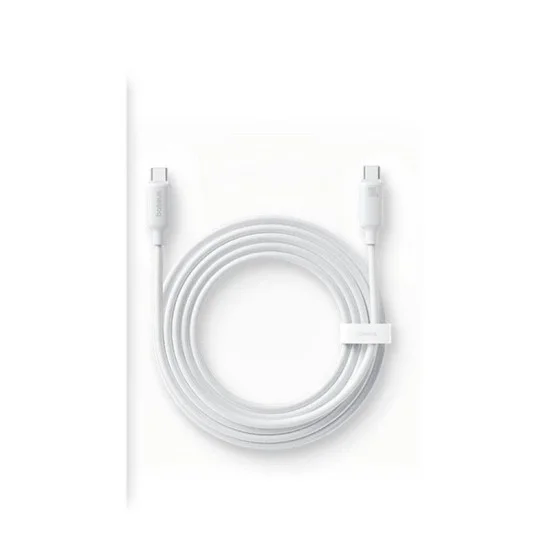 Baseus Foamed Silicone Fast Charging Data Cable USB-C to USB-C 100W 2m - Moon White
